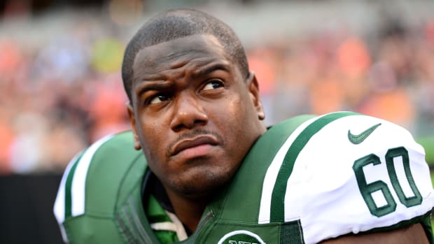 Jets' left tackle D'Brickashaw Ferguson in 2014